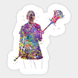 Lacrosse Player Girl Sticker